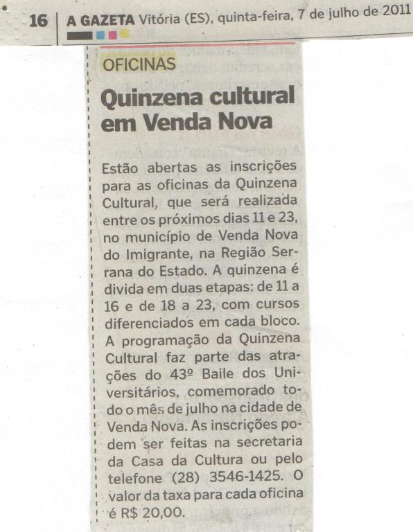 Quinzena cultural em Venda Nova