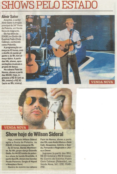 Shows pelo Estado