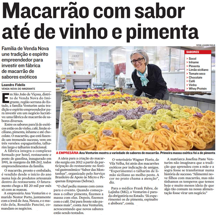 Macarrão com sabor até de vinho e pimenta