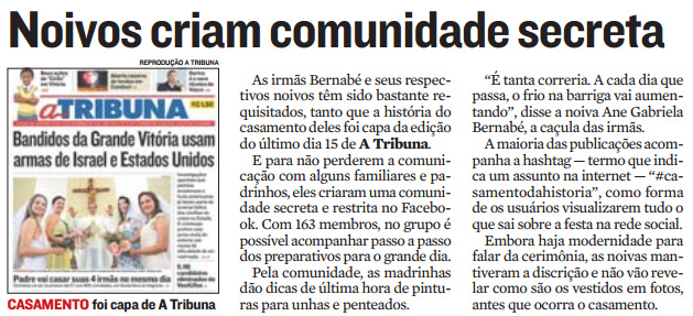 Noivos criam comunidade secreta