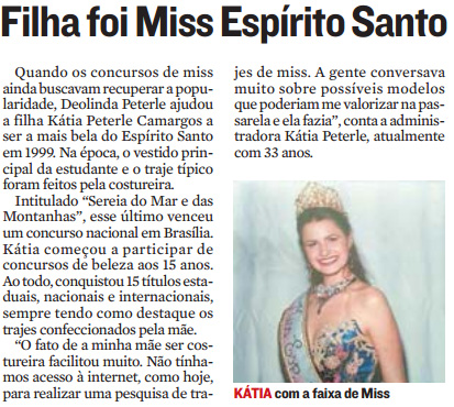 Filha já foi Miss Espírito Santo