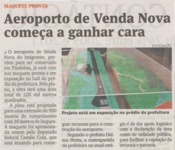 Aeroporto de Venda Nova começa a ganhar cara