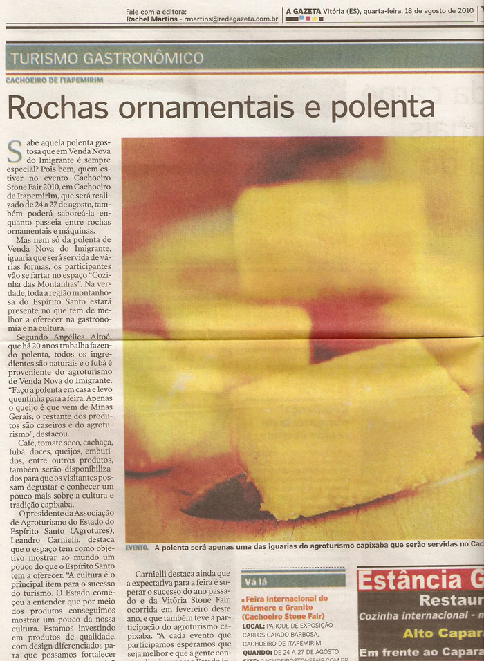 Rochas ornamentais e polenta