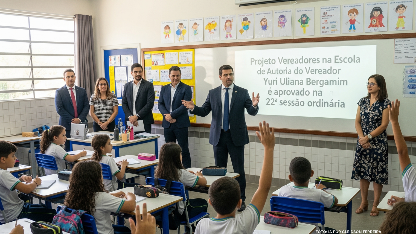 Projeto “Vereadores na Escola” de autoria do vereador Yuri Uliana Bergamim é aprovado na 22ª sessão ordinária 
