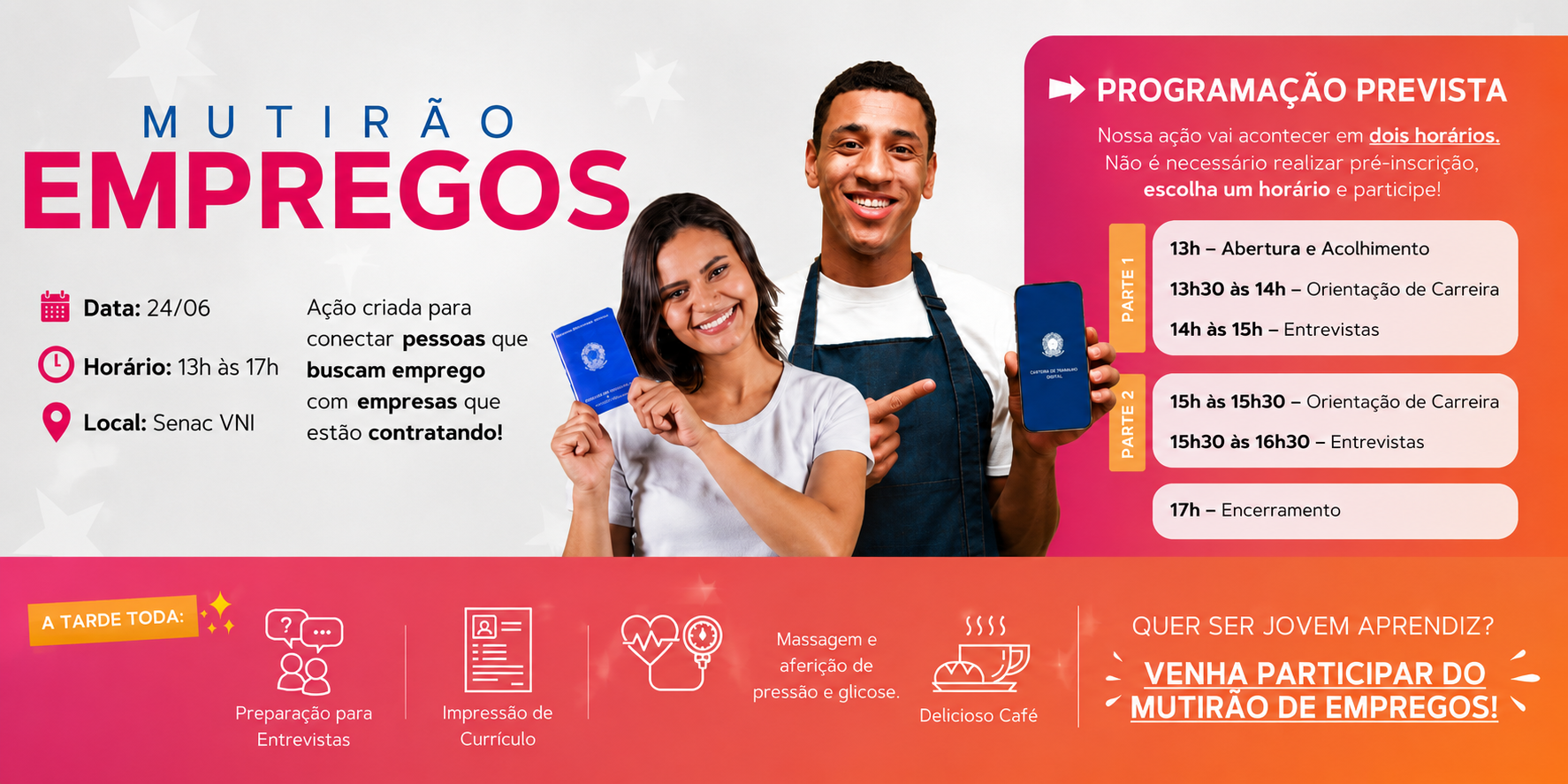 Imagem da notícia: Câmara Municipal apoia divulgação do Mutirão de Empregos que será realizado no Senac de Venda Nova do Imigrante